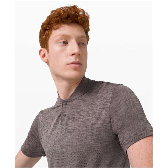Lululemon Metal Vent Breathe Colarless Polo in Graphite Grey / Lunar Rock // XL - Picture 13 of 13